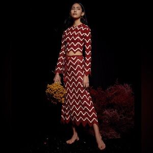 ESCVDO Safi Crochet Midi Skirt Size M